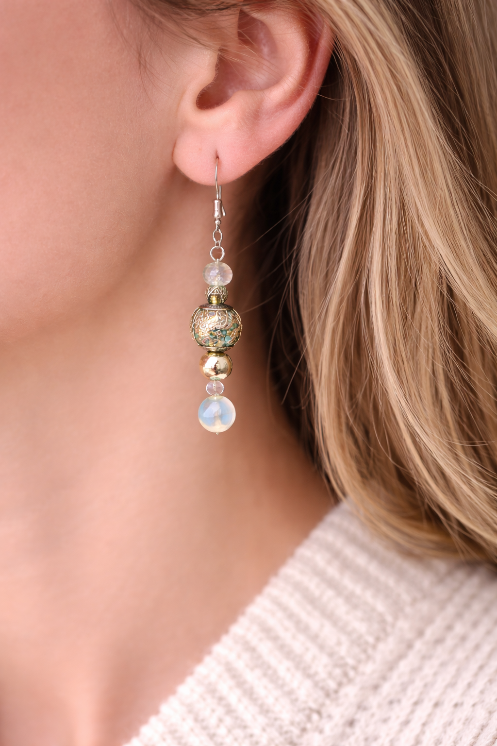 Gilded Bloom Dangle Earrings